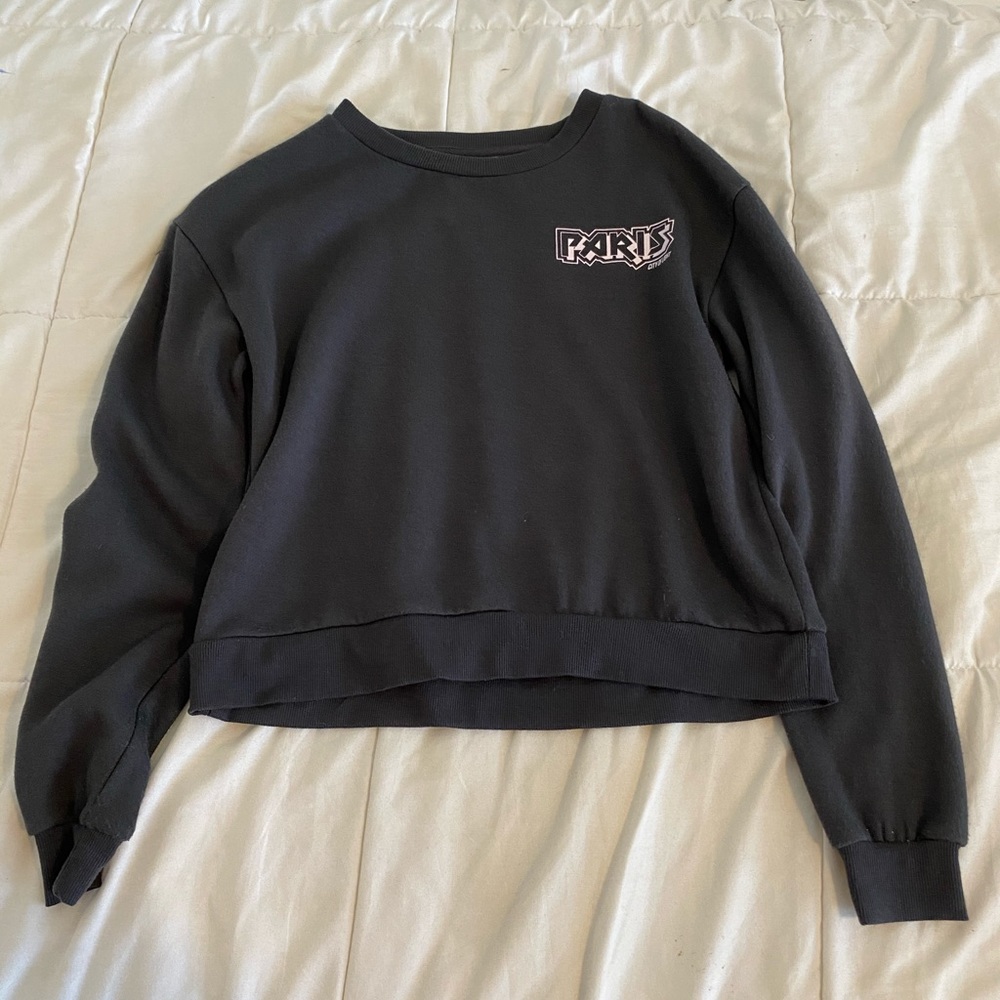 paris france cropped sweatshirt!